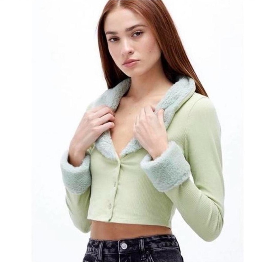 PacSun Green Button-Up Sweater